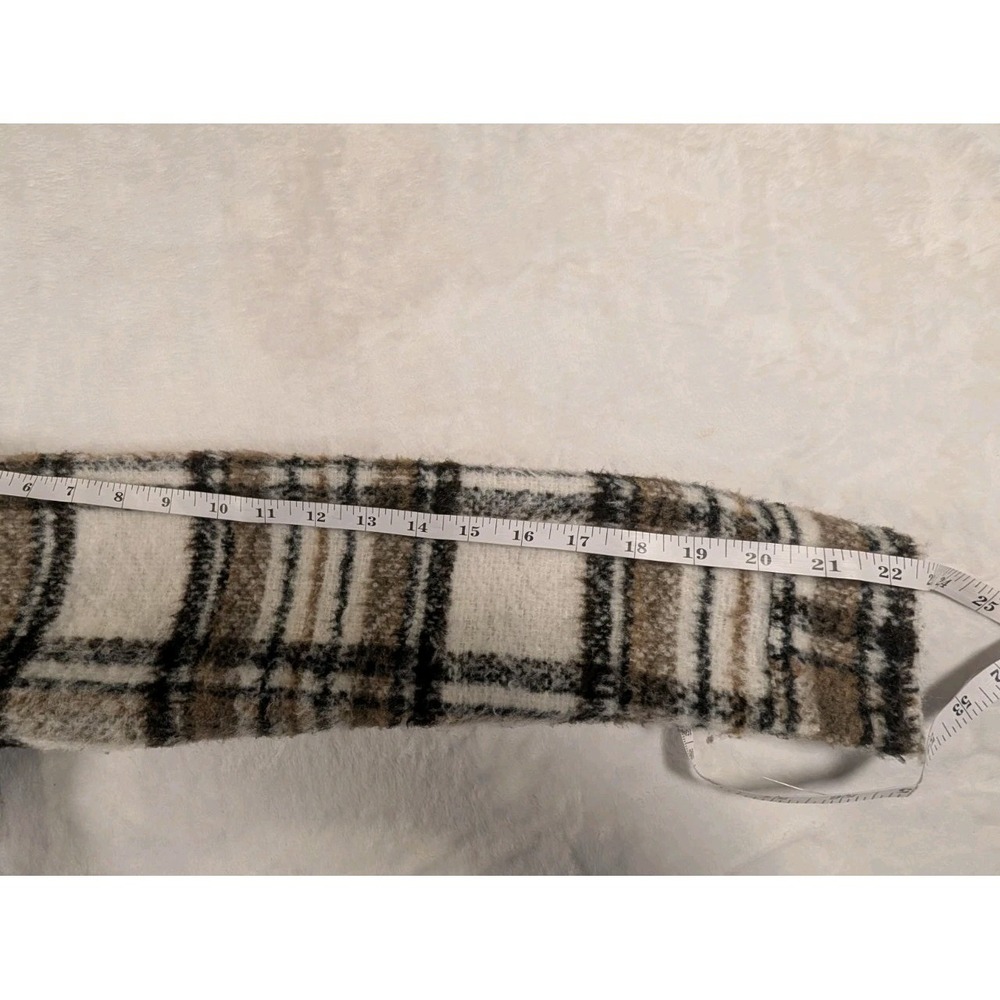 Joie Womens Extra Small/P Cropped Shacket Plaid Button Pockets Neutral Brushed - Picture 7 of 11